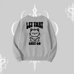 Meditasyon Yapan Kedi Baskılı Biskilet Sweatshirt