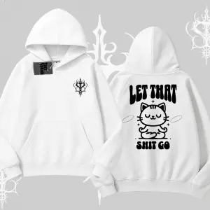 Meditasyon Yapan Kedi Baskılı Kapşonlu Sweatshirt