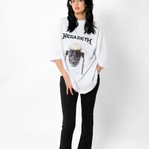 Megadeth Baskılı Beyaz Unisex Oversize