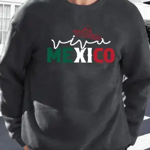 Meksika Yaratıcı Harf Baskılı Günlük Sokak Giyimi Erkek Polar Yüksek Bel Sweatshirt Spor Bisi