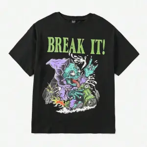 Mektup ve Kafatası Baskılı Tişört