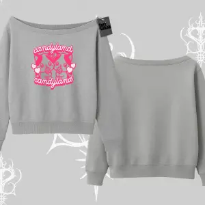 Meow Yazılı Kedi Portre Baskılı Kayık Yaka Sweatshirt