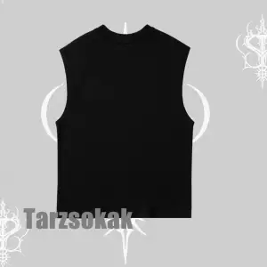 Meow Yazılı Kedi Portre Baskılı Kolsuz Tshirt