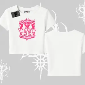 Meow Yazılı Kedi Portre Baskılı Oversize Crop Tshirt