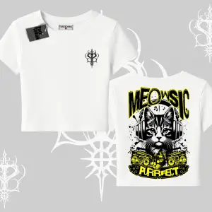 Meowsic Purrfect Kedi Arka Baskılı Babby Tee Tshirt