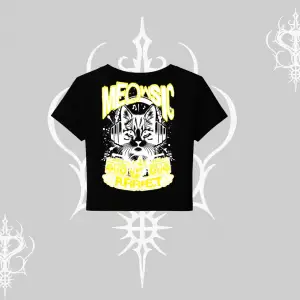 Meowsic Purrfect Kedi Arka Baskılı Babby Tee Tshirt