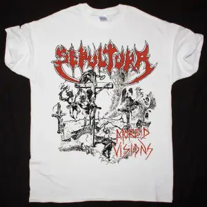 MERCILESS REALM OF THE DARK NEW WHITE T-SHIRT ÖN BASKILI