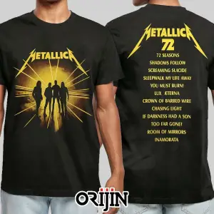 Metallica 72 Seasons Album Ön Arka Baskılı Unisex Siyah