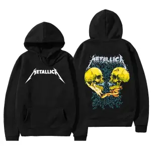 Metallica Burton Grafik Ön Arka Baskılı Kapşonlu 12730 Siyah