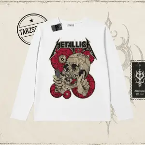 Metallica Kadın Biskilet Yaka  Long Sleeve Beyaz