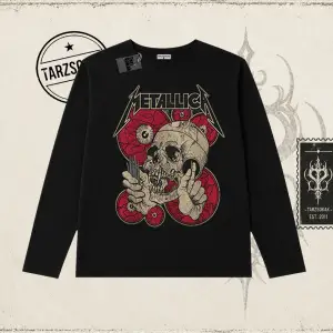Metallica Kadın Biskilet Yaka  Long Sleeve Beyaz