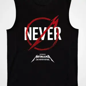 Metallica Never Siyah Kolsuz Tişört T-shirt