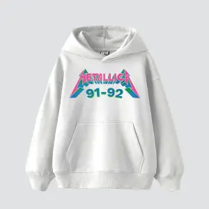 Metallica Skull Baskılı Oversize Unisex Premium Beyaz