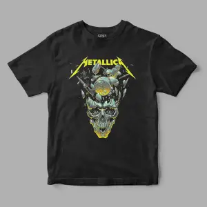 Metallica Yellow Skull Baskılı Tişört