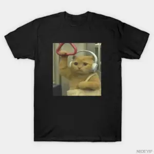 Metro Kedi Meme T-shirt Erkekler Kadınlar Için % 100% Pamuk T Shirt Kısa Kollu Üstler 1208-3