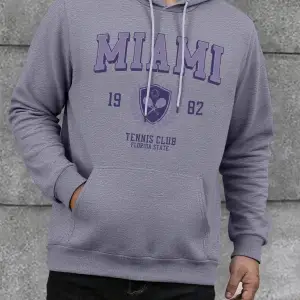 Miami Florida 1982 Baskı Erkekler Kapüşonlular Sokak Rahat Kapüşonlu Üst Moda Büyük Beden Giy