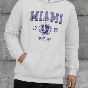 Miami Florida 1982 Baskı Erkekler Kapüşonlular Sokak Rahat Kapüşonlu Üst Moda Büyük Beden Giy