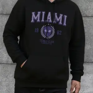 Miami Florida 1982 Baskı Erkekler Kapüşonlular Sokak Rahat Kapüşonlu Üst Moda Büyük Beden Giy