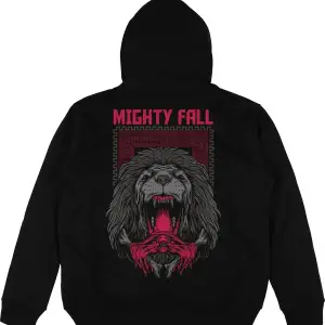Mighty Fall Siyah Oversize Unisex Kapüşonlu Sweatshirt Hoodie