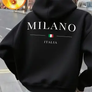Milano İtalya Mektup Baskılı Hoodie Kadın Kış Polar Sıcak Kazaklar Temel Cep Tişörtü Rahat Ge