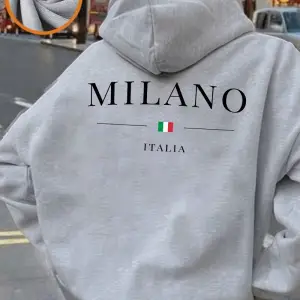 Milano İtalya Mektup Baskılı Hoodie Kadın Kış Polar Sıcak Kazaklar Temel Cep Tişörtü Rahat Ge