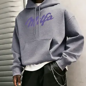 Milfa Mor Sanat Mektup Baskılar Kapüşonlular Erkekler Cep Yumuşak Giysiler Polar Gevşek Kazak