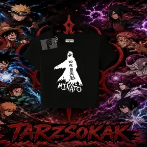 Minato Namikaze Naruto Anime Karakteri Kadın Baby Tee Beyaz
