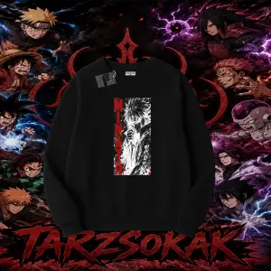Minato Namikaze Naruto Anime Karakteri Oversize Unisex Bisiklet Yaka Sweatshirt Beyaz