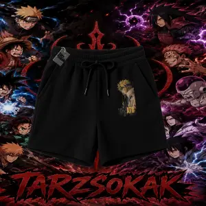 Minato Namikaze Naruto Anime Karakteri Unisex Şort Beyaz