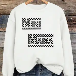 Mini Mamaprinting Tişörtü Bayan Sonbahar Kış Rahat Kapüşonlular Polar Sıcak Bisiklet Yaka Kaz