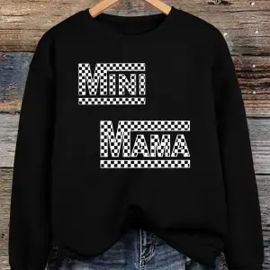 Mini Mamaprinting Tişörtü Bayan Sonbahar Kış Rahat Kapüşonlular Polar Sıcak Bisiklet Yaka Kaz