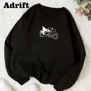 Minimal Örümcek Renkli Oversize Bisiklet Yaka Pamuklu Sweatshirt Beyaz