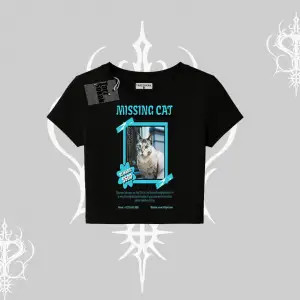 Missing Cat Baskılı Babby Tee Tshirt