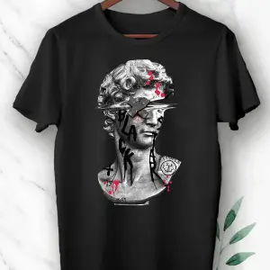 Mitoloji David Heykel Baskılı Beyaz Unısex Tişört