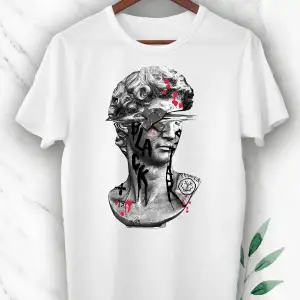 Mitoloji David Heykel Baskılı Beyaz Unısex Tişört