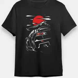 Mitsubishi Siyah Unisex Tişört T-shirt