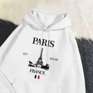 Moda bayan Hoodies Paris fransa eyfel kulesi baskı kazak cep yumuşak sıcak nefes kazak sonbah