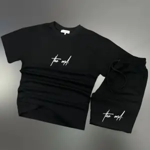 MODARİCH The End Beyaz T-shirt Siyah Penye Şort - Şort Tişört Alt Üst Takım Baskılı Oversize
