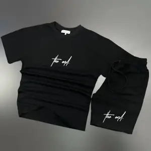 MODARİCH The End Beyaz T-shirt Siyah Penye Şort - Şort Tişört Alt Üst Takım Baskılı Oversize