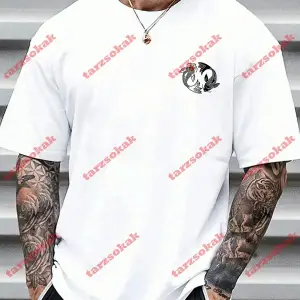 Model 3175 Erkek Yazlık Yuvarlak Yaka Kısa Kollu Günlük Tişört, Yaz