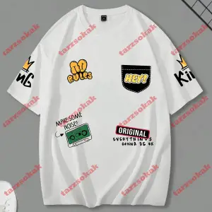 Model 3203 Erkek Yazlık Yuvarlak Yaka Kısa Kollu Günlük Tişört, Yaz