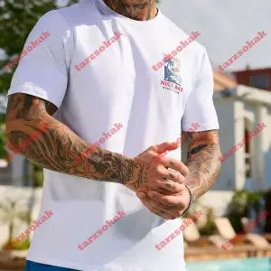 Model 3253 Erkek Yazlık Yuvarlak Yaka Kısa Kollu Günlük Tişört, Yaz