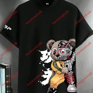 Model 3351 Erkek Yazlık Yuvarlak Yaka Kısa Kollu Günlük Tişört, Yaz