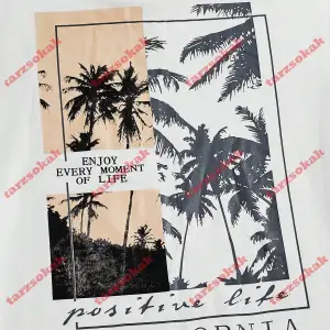 Model 3371 Erkek Yazlık Yuvarlak Yaka Kısa Kollu Günlük Tişört, Yaz