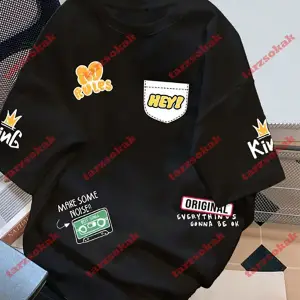 Model 3440 Erkek Yazlık Yuvarlak Yaka Kısa Kollu Günlük Tişört, Yaz