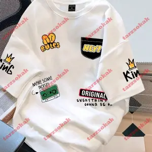 Model 3440 Erkek Yazlık Yuvarlak Yaka Kısa Kollu Günlük Tişört, Yaz