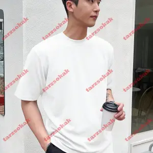 Model 3499 Erkek Yazlık Yuvarlak Yaka Kısa Kollu Günlük Tişört, Yaz