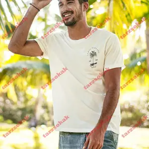 Model 3514 Erkek Yazlık Yuvarlak Yaka Kısa Kollu Günlük Tişört, Yaz