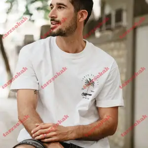 Model 3514 Erkek Yazlık Yuvarlak Yaka Kısa Kollu Günlük Tişört, Yaz