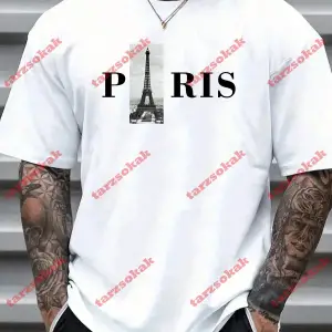 Model 3576 Erkek Yazlık Yuvarlak Yaka Kısa Kollu Günlük Tişört, Yaz